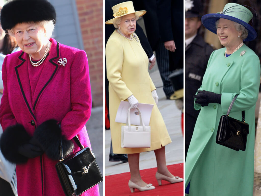 Королева Елизавета с сумками любимого бренда Launer London