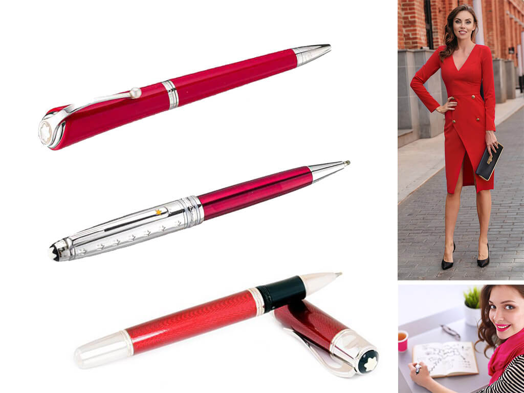 Стильные ручки красного цвета