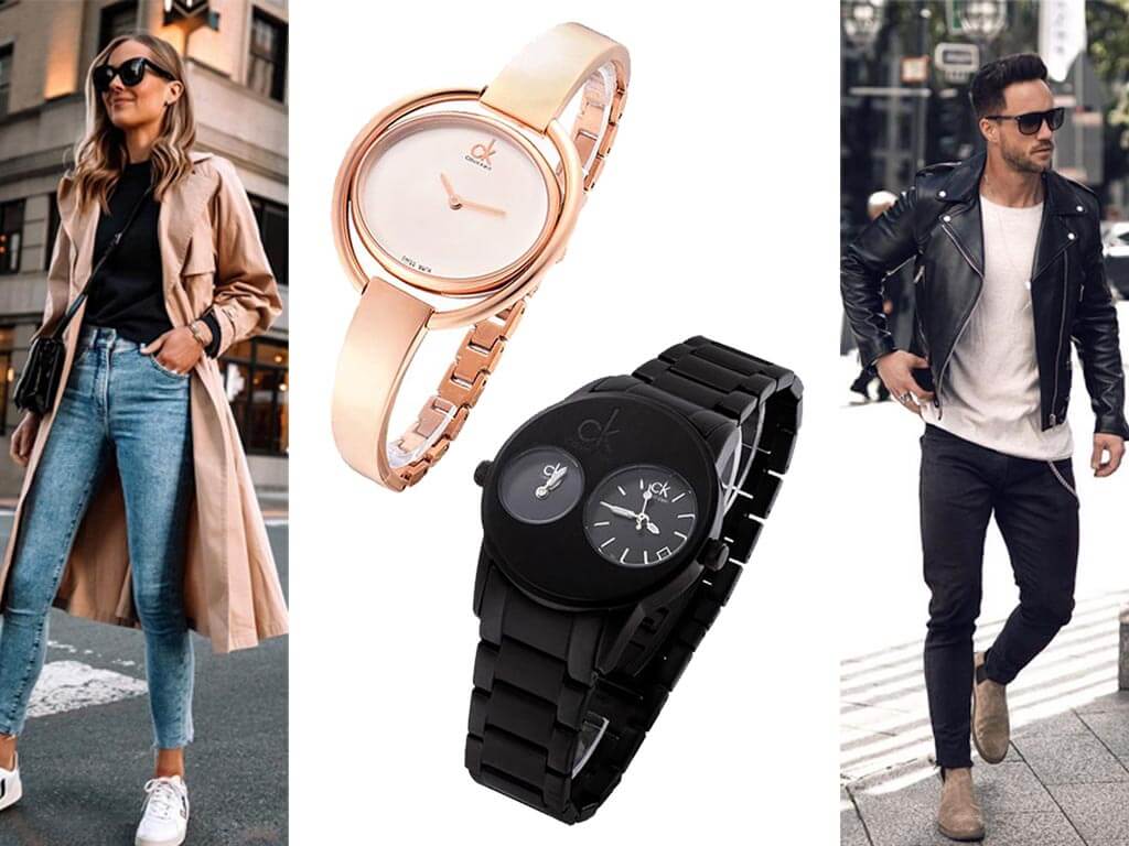 Унисекс часы Calvin Klein с металлическим ремешком