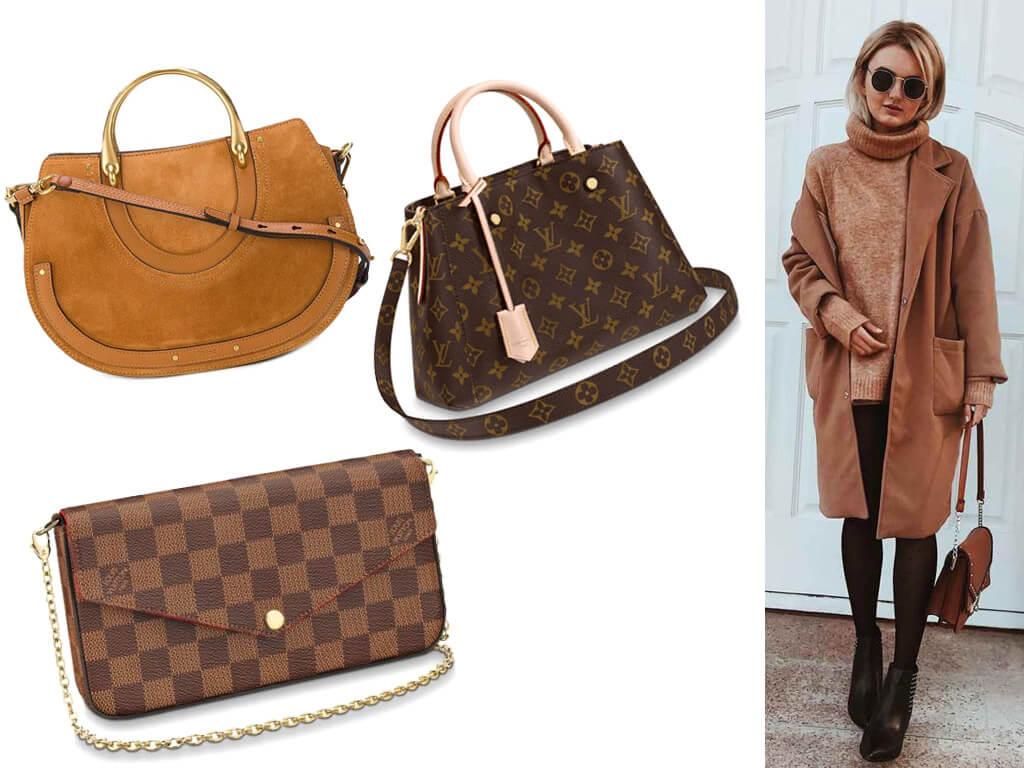Женские кожаные сумки коричневого цвета