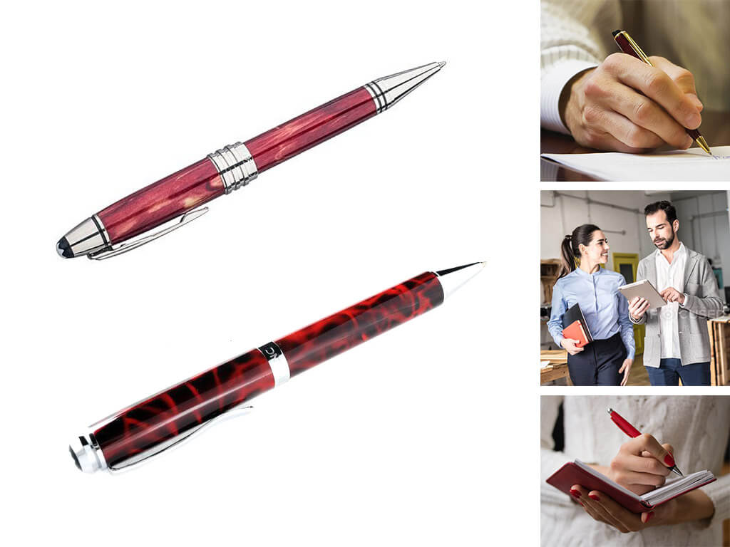 Фирменные ручки Монблан красного цвета