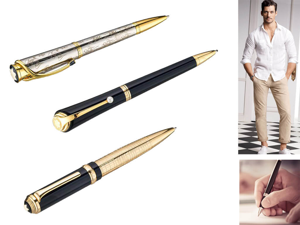 Подарочные мужские брендовые ручки с позолотой