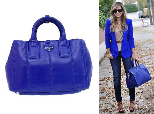 Синяя женская сумка от Prada