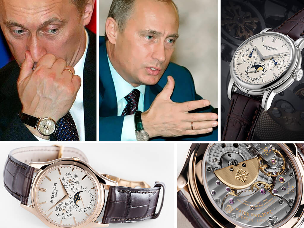 Часы Владимира Путина Патек Филипп Perpetual Calendar 3974 в корпусе из белого и желтого золота