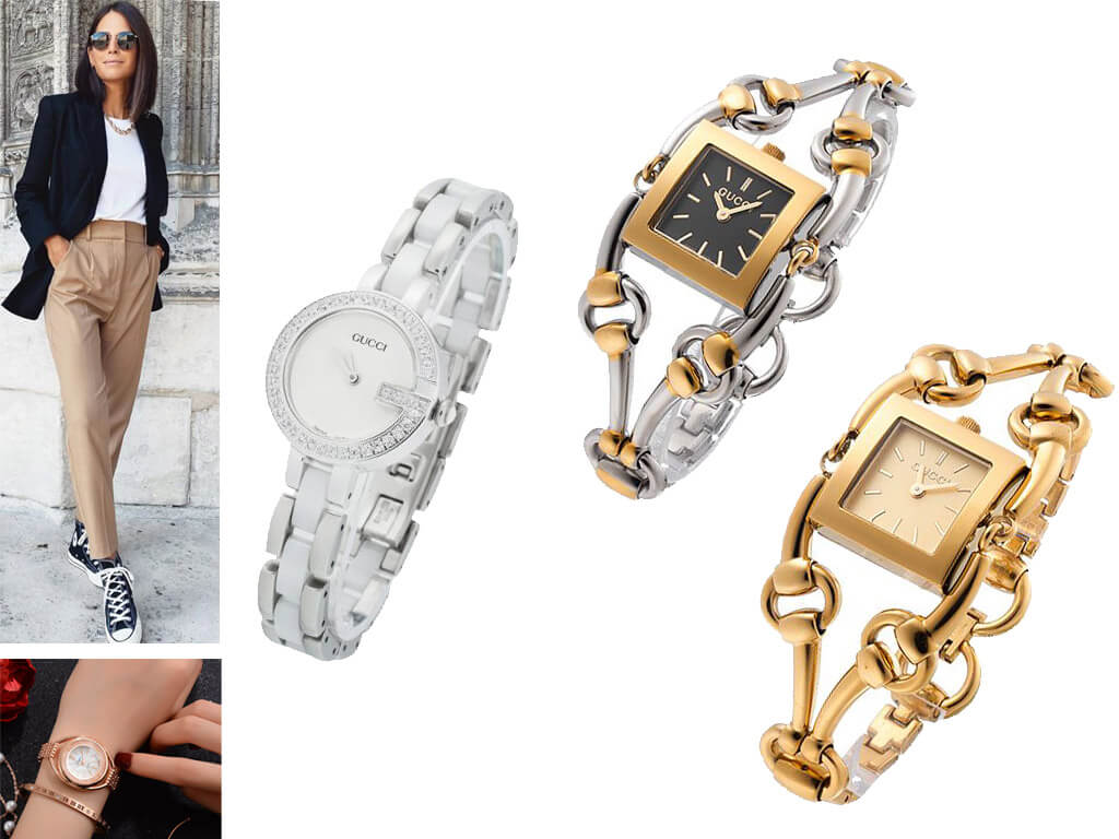 Женские часы Gucci с браслетами