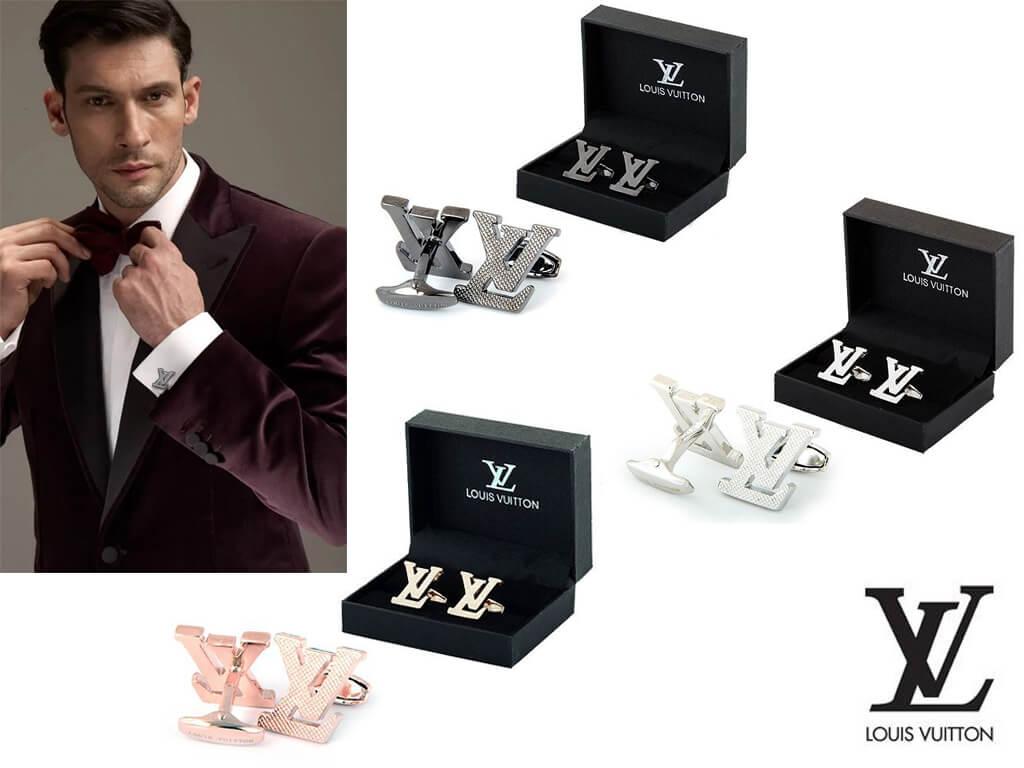 Мужские запонки с логотипом компании Louis Vuitton 